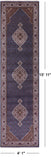 Blue Bijar Hand Knotted Wool & Silk Runner Rug - 4' 1" X 15' 11" - Golden Nile