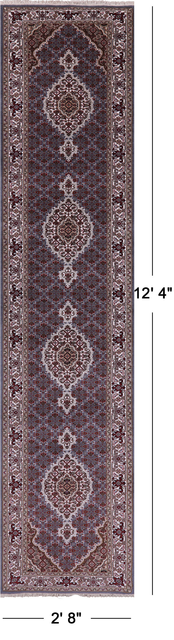 Bijar Hand Knotted Wool & Silk Runner Rug - 2' 8" X 12' 4" - Golden Nile