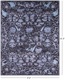 Grey Persian Hand Knotted Wool & Silk Rug - 9' 2" X 12' 2" - Golden Nile