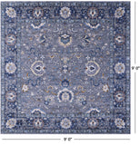 Grey Square Persian Handmade Wool Rug - 9' 0" X 9' 0" - Golden Nile