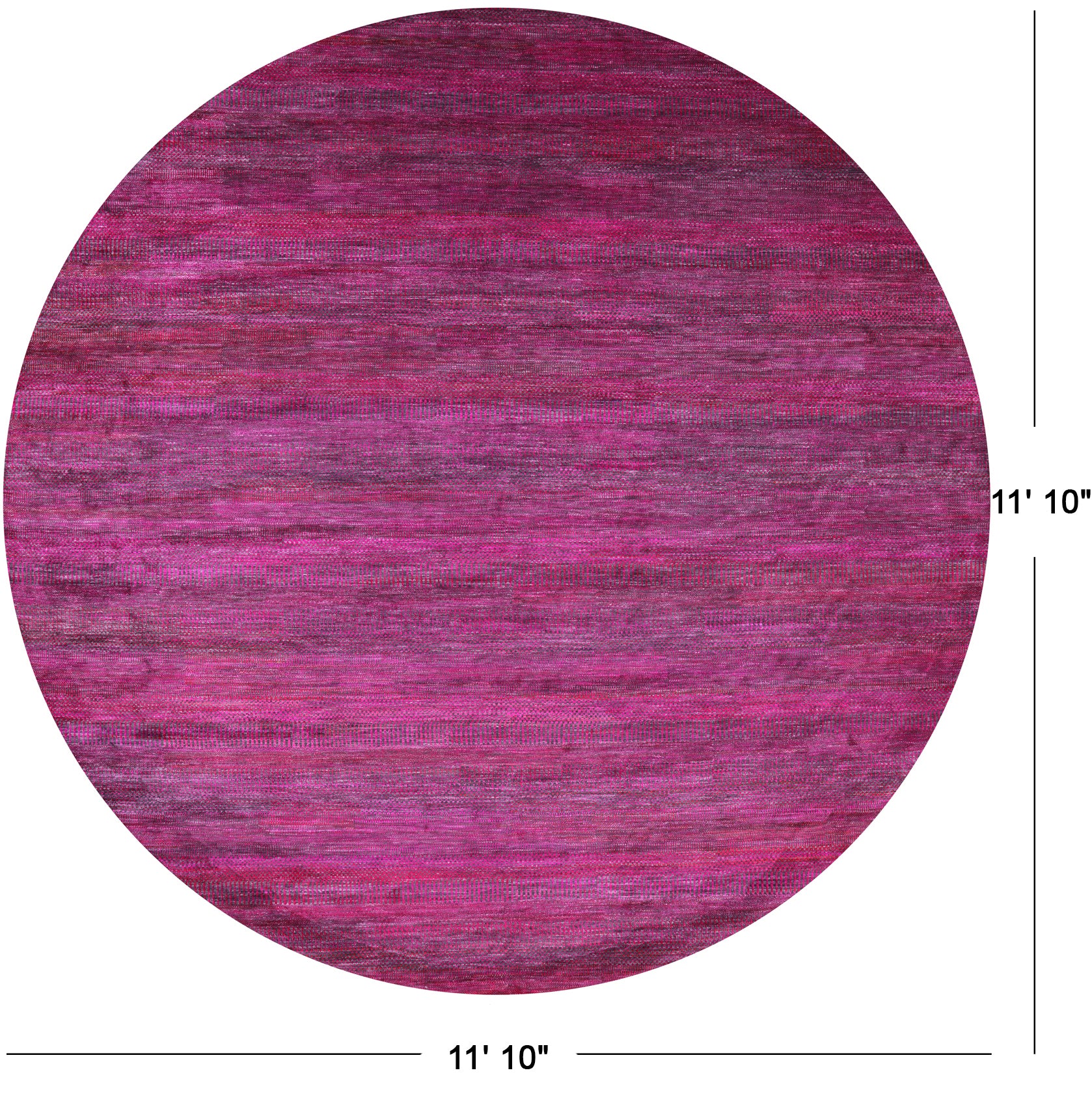 Pink Round Savannah Grass Hand Knotted Wool & Silk Rug - 11' 10" X 11' 10" - Golden Nile