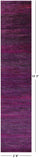 Purple Savannah Grass Hand Knotted Wool & Silk Runner Rug - 2' 8" X 13' 5" - Golden Nile