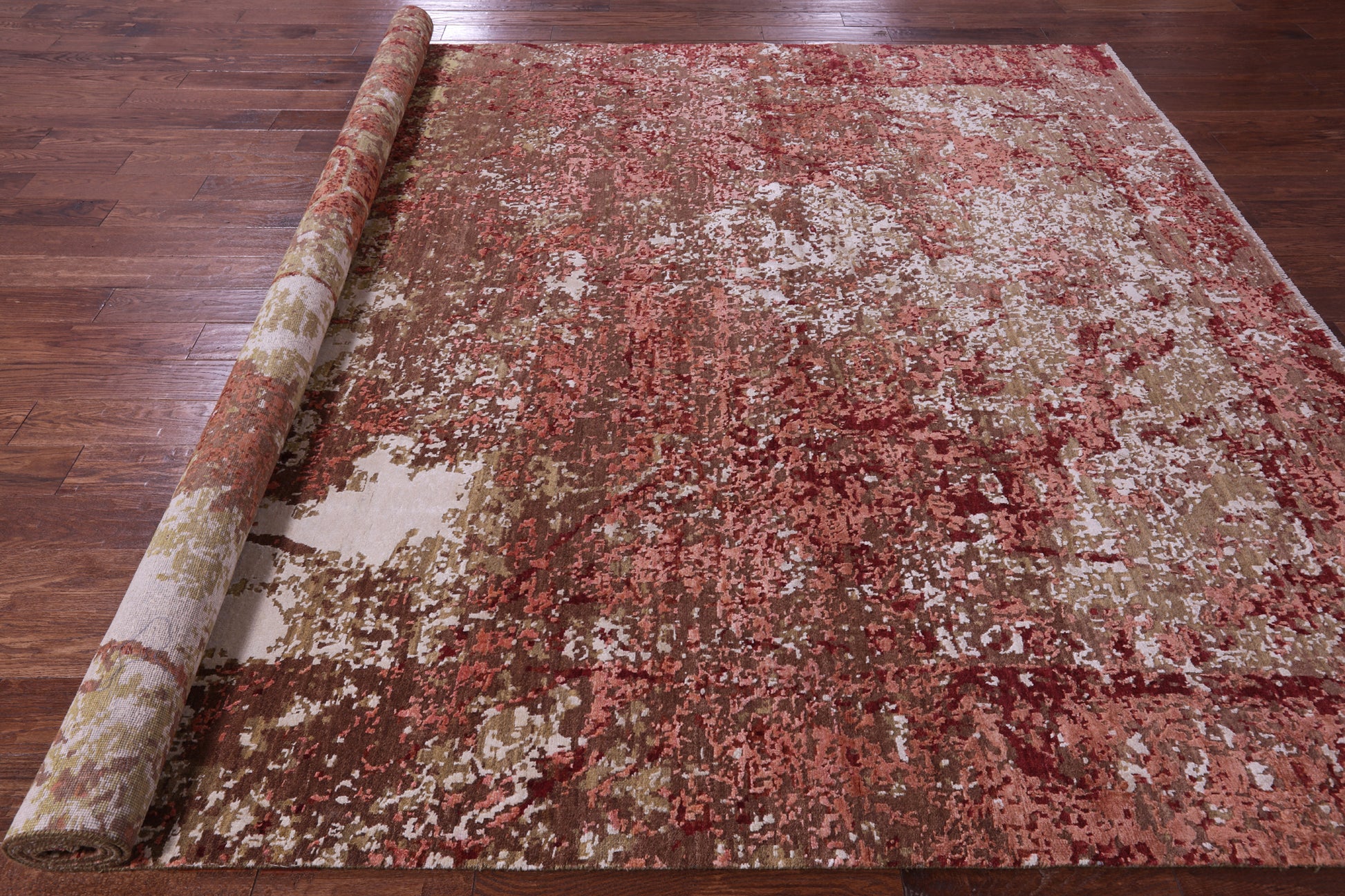Contemporary Hand Knotted Wool & Silk Rug - 8' 9" X 11' 9" - Golden Nile