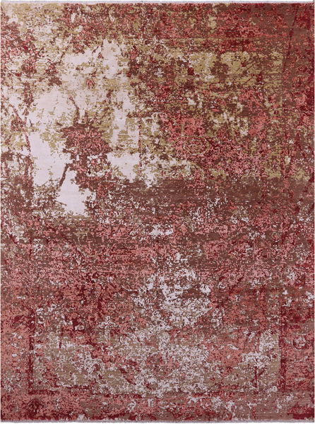Contemporary Hand Knotted Wool & Silk Rug - 8' 9" X 11' 9" - Golden Nile