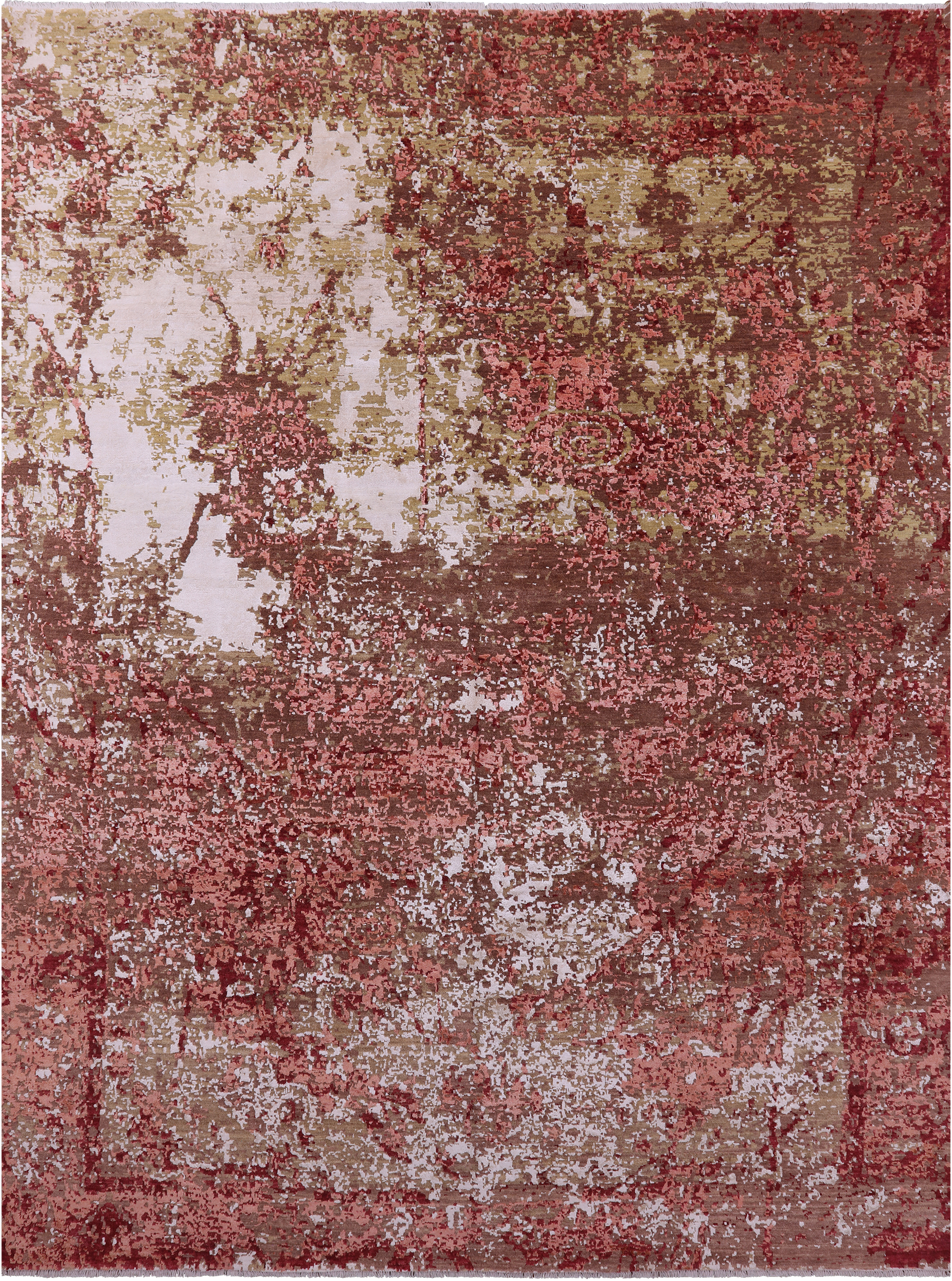 Contemporary Hand Knotted Wool & Silk Rug - 8' 9" X 11' 9" - Golden Nile