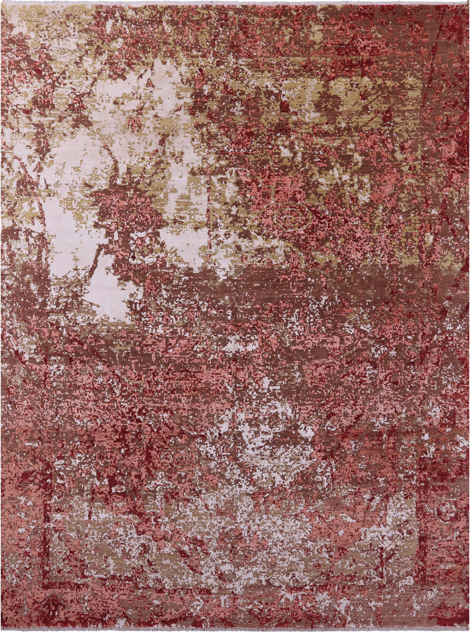Contemporary Hand Knotted Wool & Silk Rug - 8' 9" X 11' 9" - Golden Nile