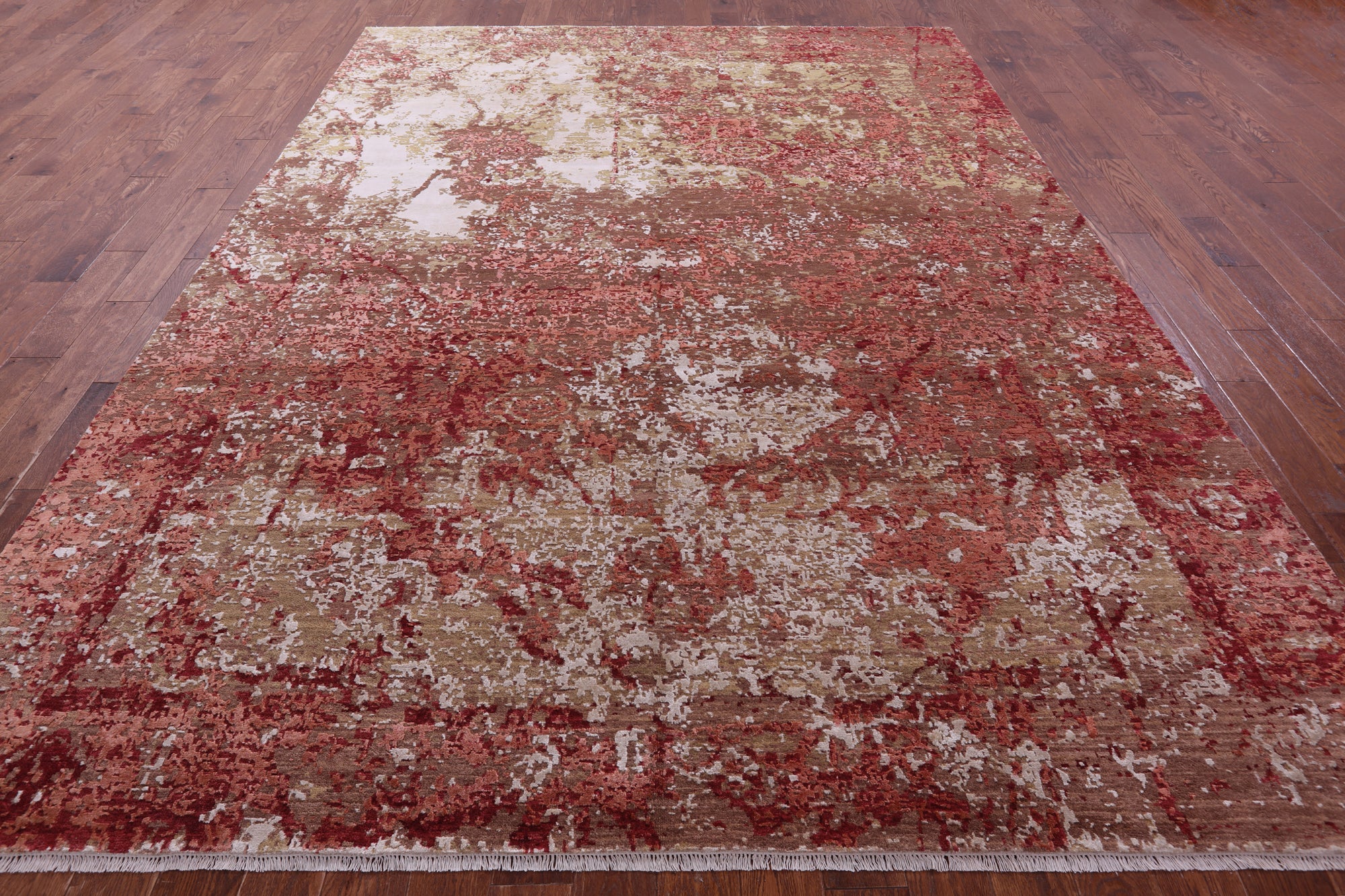 Contemporary Hand Knotted Wool & Silk Rug - 8' 9" X 11' 9" - Golden Nile