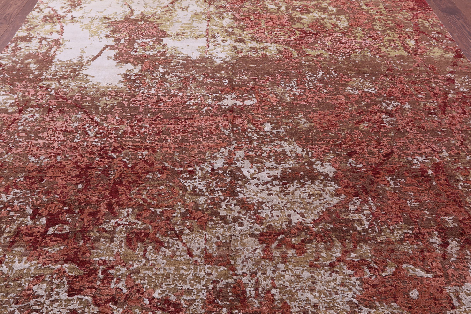 Contemporary Hand Knotted Wool & Silk Rug - 8' 9" X 11' 9" - Golden Nile