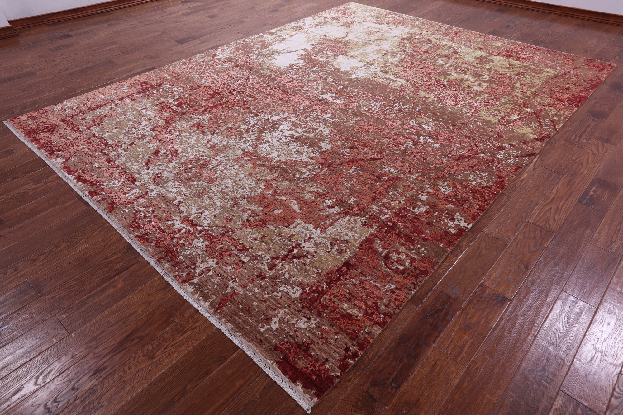 Contemporary Hand Knotted Wool & Silk Rug - 8' 9" X 11' 9" - Golden Nile
