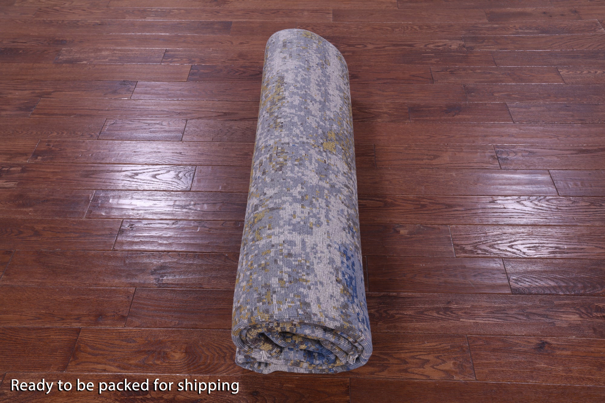 SUPER SALE Modern Hand Knotted Wool & Silk Rug - 7' 11" X 10' 3"