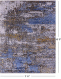 SUPER SALE Modern Hand Knotted Wool & Silk Rug - 7' 11" X 10' 3"
