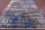 SUPER SALE Modern Hand Knotted Wool & Silk Rug - 7' 11" X 10' 3"