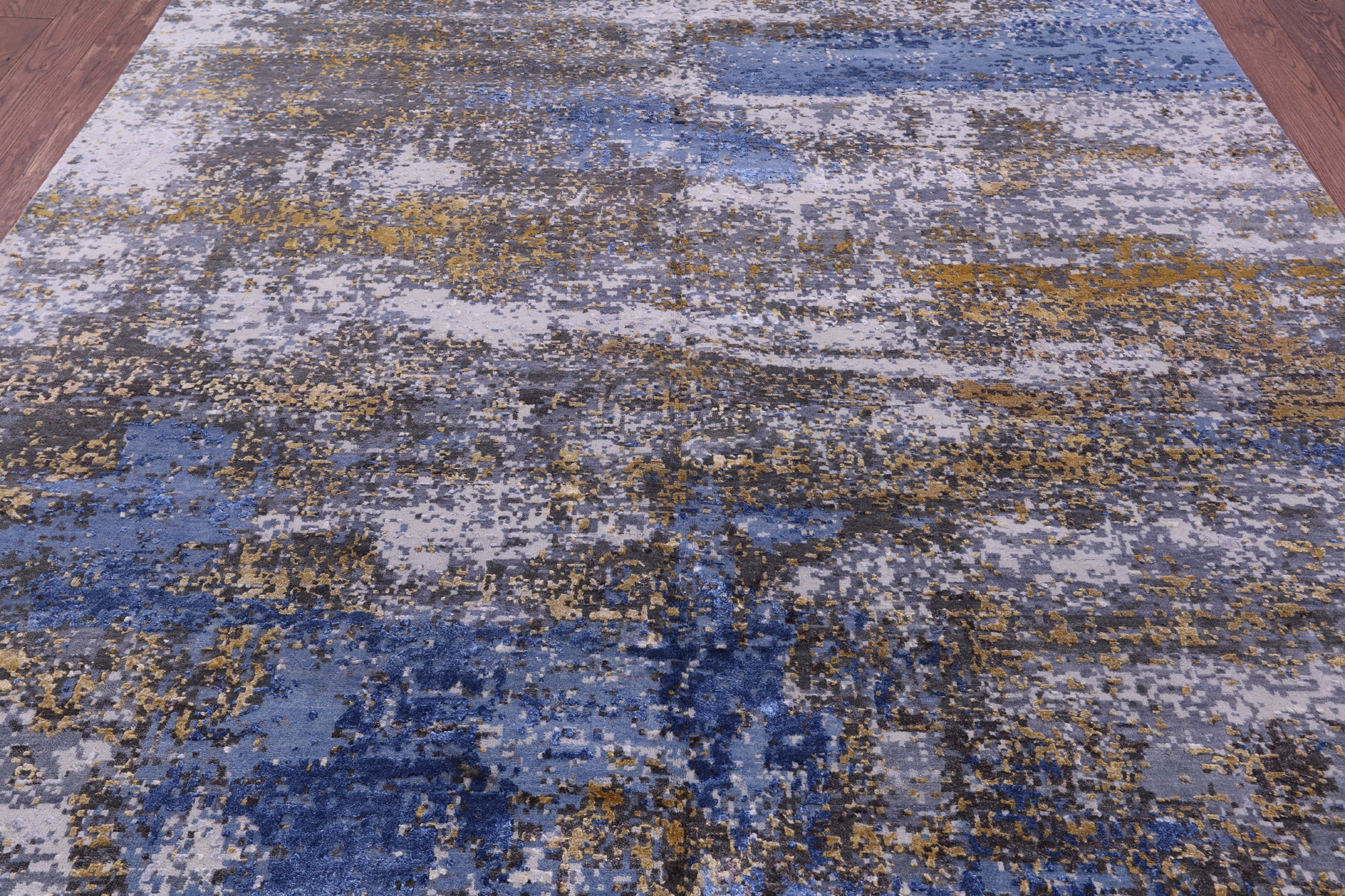 SUPER SALE Modern Hand Knotted Wool & Silk Rug - 7' 11" X 10' 3"