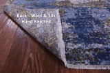 SUPER SALE Modern Hand Knotted Wool & Silk Rug - 7' 11" X 10' 3"