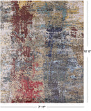 Abstract Modern Hand Knotted Wool & Silk Rug - 7' 11" X 10' 0" - Golden Nile