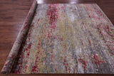 Abstract Modern Handmade Wool & Silk Rug - 7' 11" X 10' 1" - Golden Nile
