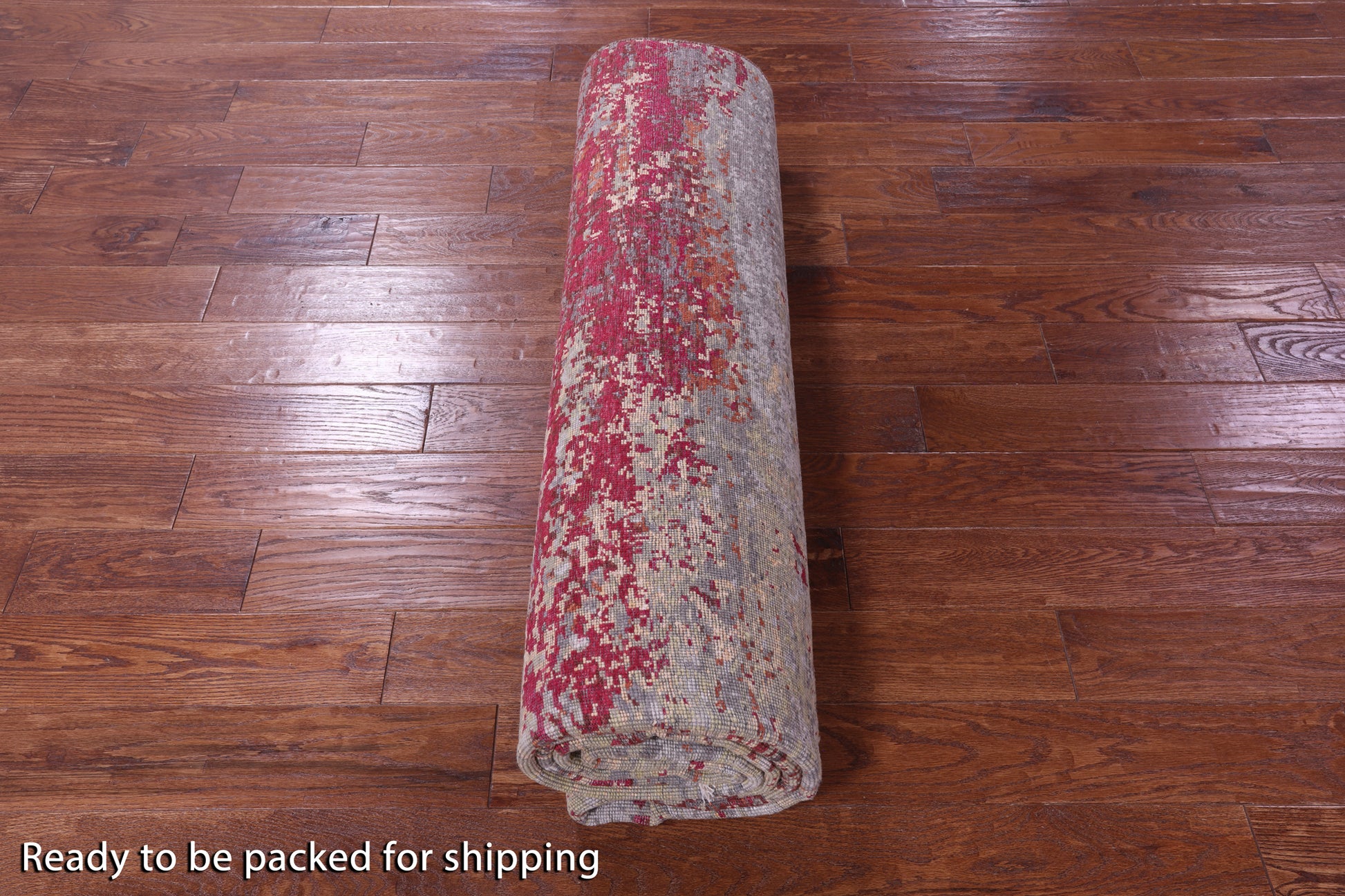 Abstract Modern Handmade Wool & Silk Rug - 7' 11" X 10' 1" - Golden Nile