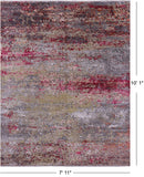 Abstract Modern Handmade Wool & Silk Rug - 7' 11" X 10' 1" - Golden Nile