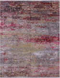 Abstract Modern Handmade Wool & Silk Rug - 7' 11" X 10' 1" - Golden Nile