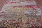 Abstract Modern Handmade Wool & Silk Rug - 7' 11" X 10' 1" - Golden Nile