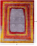 Contemporary Handmade Wool & Silk Rug - 8' 1" X 10' 0" - Golden Nile