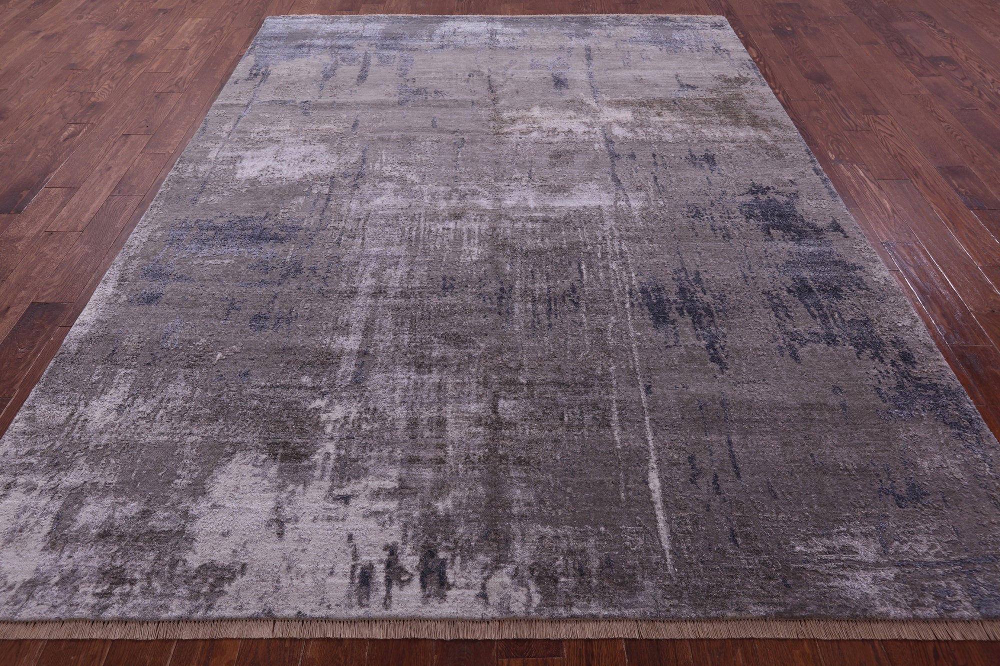 SUPER SALE Abstract Modern Hand Knotted Wool & Silk Rug - 8' 0" X 10' 3"