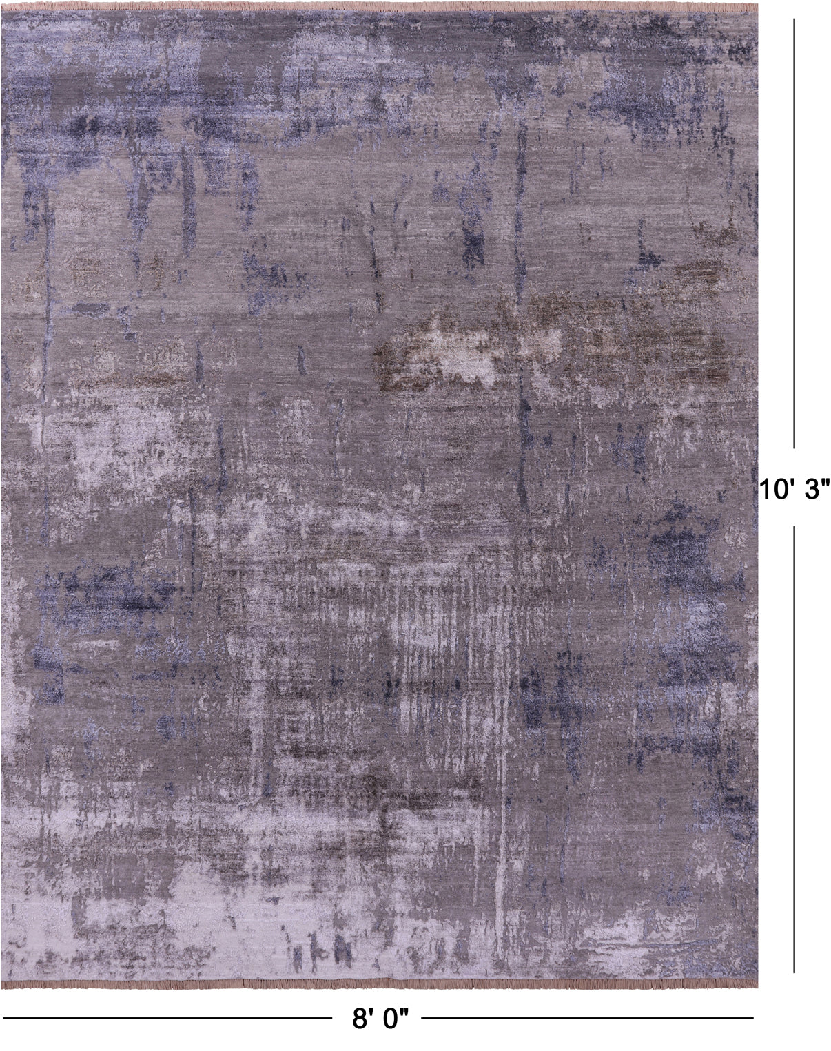 SUPER SALE Abstract Modern Hand Knotted Wool & Silk Rug - 8' 0" X 10' 3"