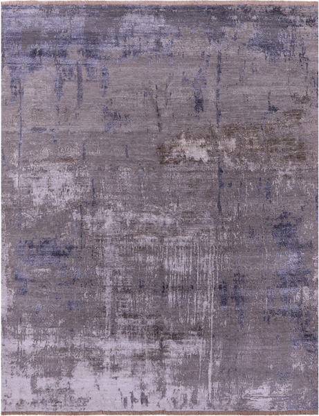 SUPER SALE Abstract Modern Hand Knotted Wool & Silk Rug - 8' 0" X 10' 3"