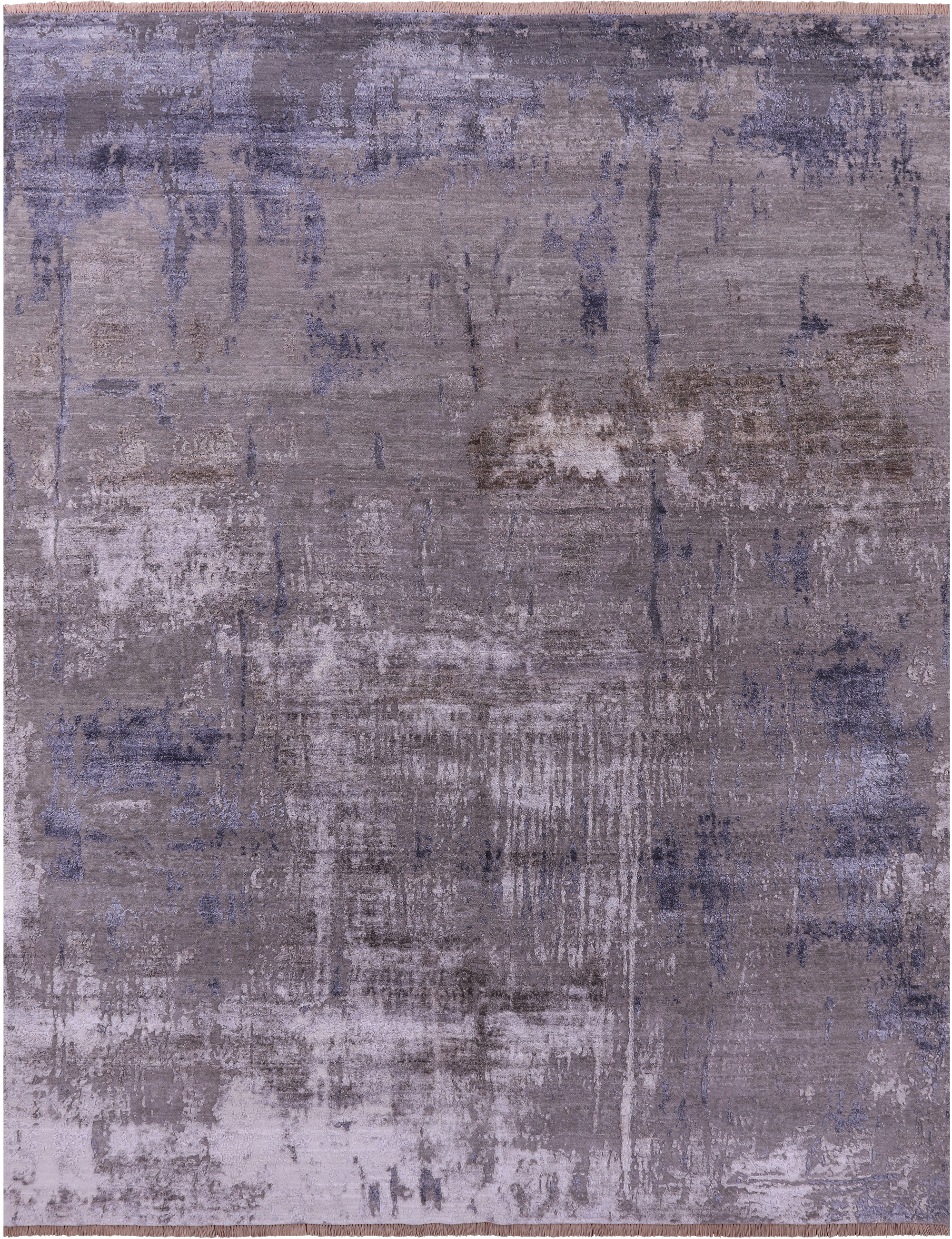 SUPER SALE Abstract Modern Hand Knotted Wool & Silk Rug - 8' 0" X 10' 3"