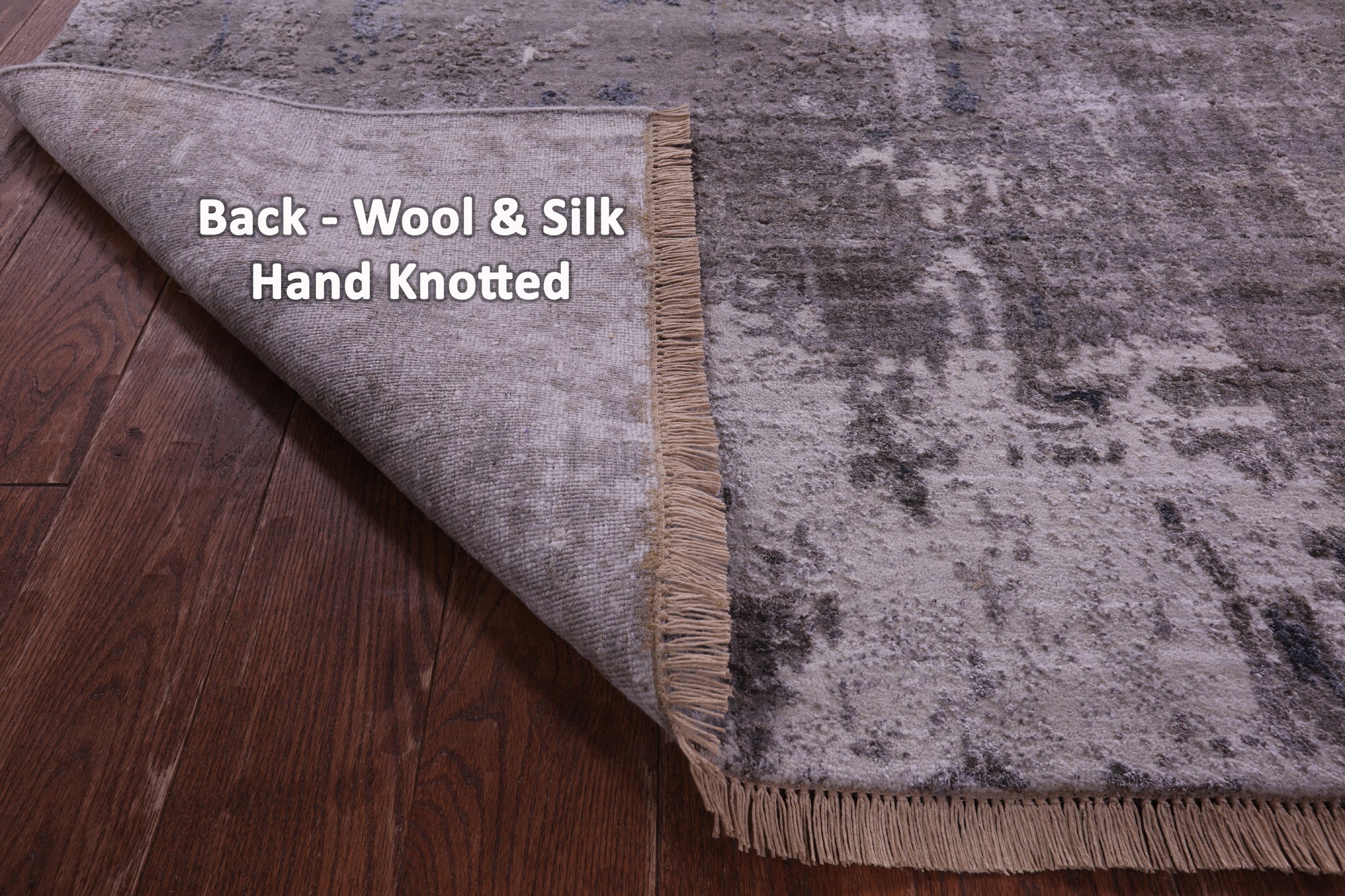 SUPER SALE Abstract Modern Hand Knotted Wool & Silk Rug - 8' 0" X 10' 3"