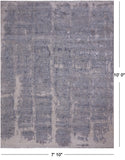 SUPER SALE Abstract Modern Hand Knotted Wool & Silk Rug - 7' 10" X 10' 0"