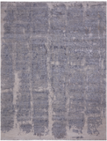 SUPER SALE Abstract Modern Hand Knotted Wool & Silk Rug - 7' 10" X 10' 0"