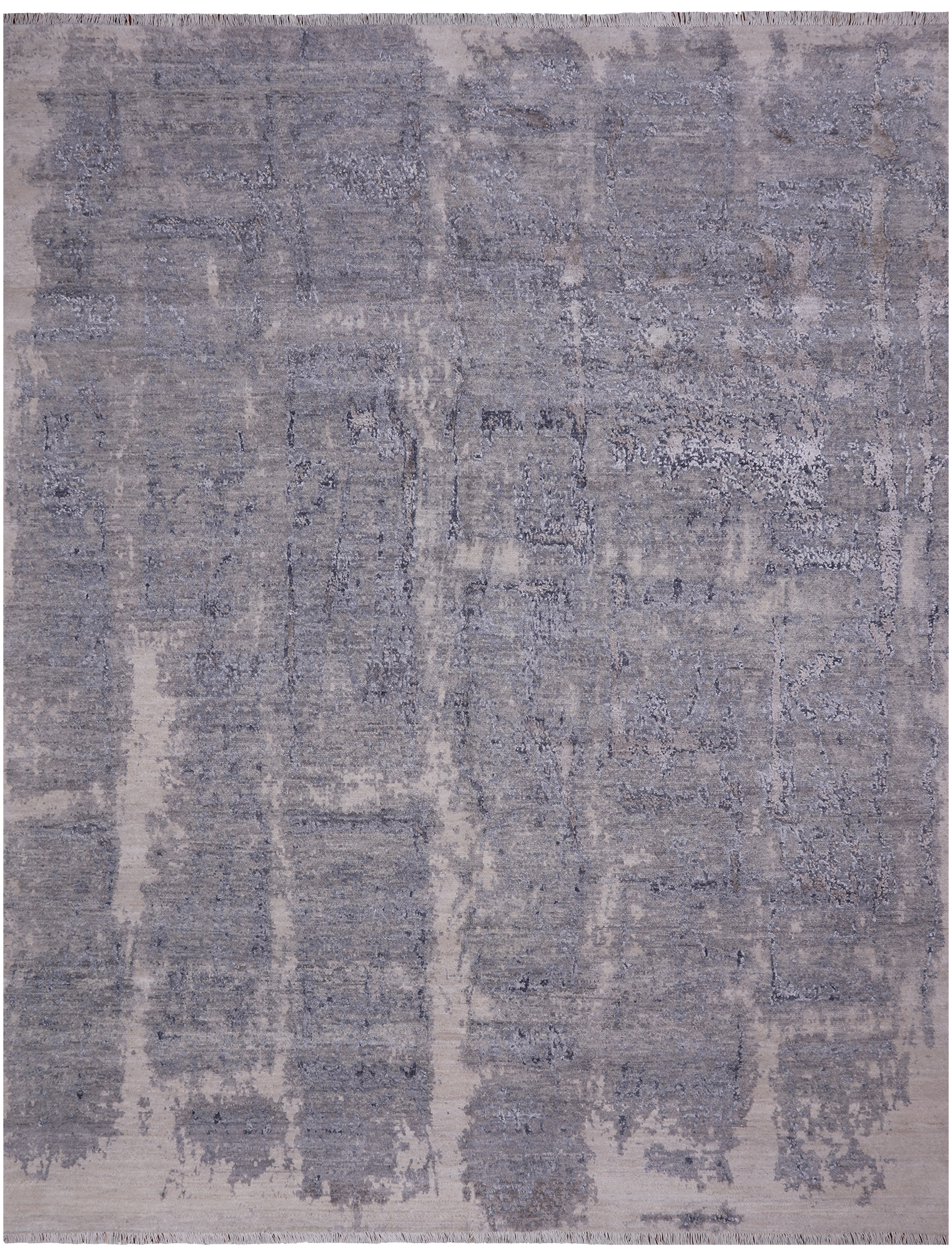 SUPER SALE Abstract Modern Hand Knotted Wool & Silk Rug - 7' 10" X 10' 0"
