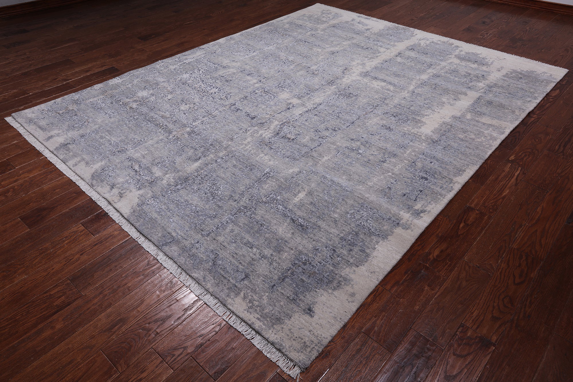 SUPER SALE Abstract Modern Hand Knotted Wool & Silk Rug - 7' 10" X 10' 0"