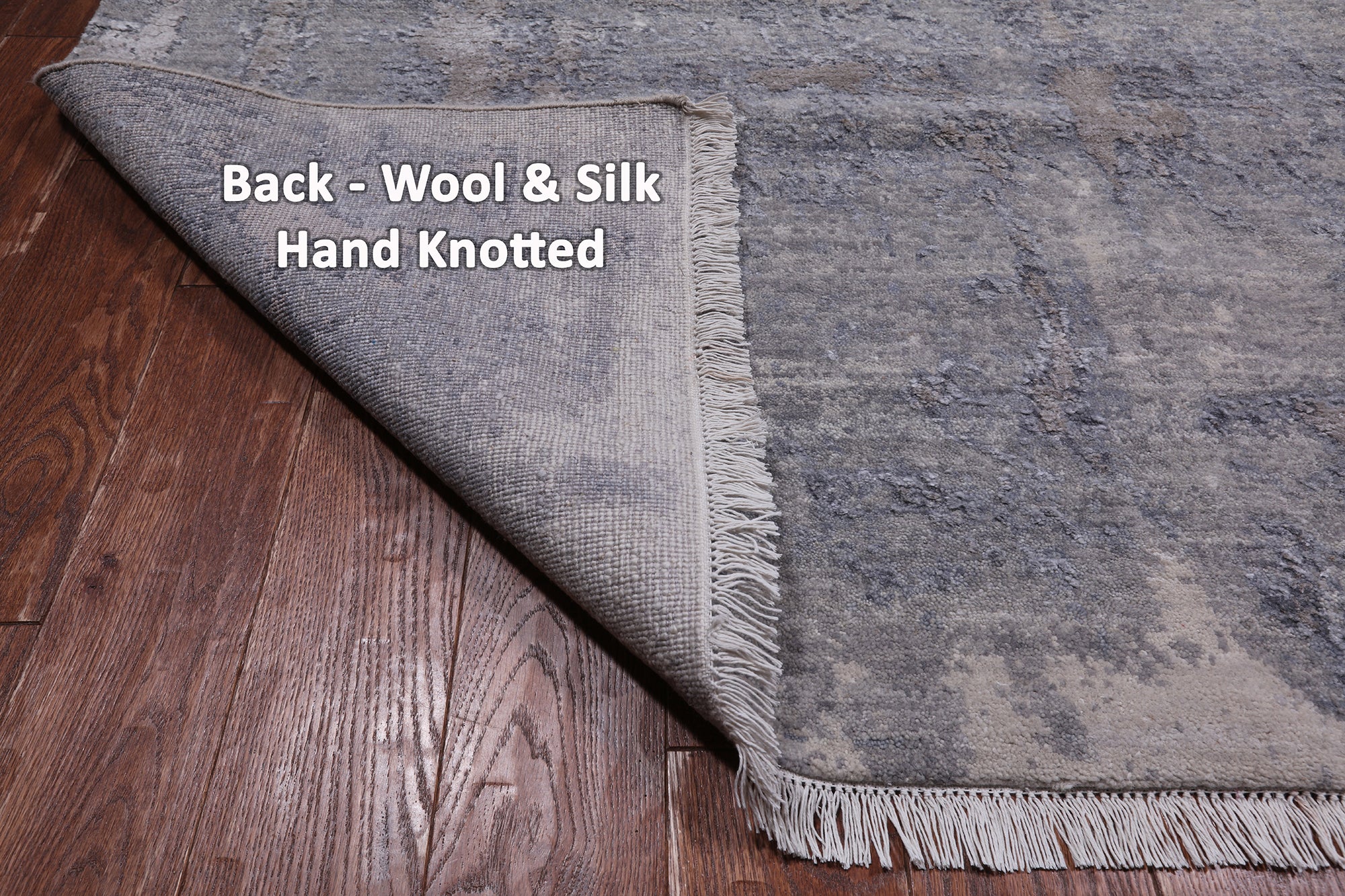 SUPER SALE Abstract Modern Hand Knotted Wool & Silk Rug - 7' 10" X 10' 0"