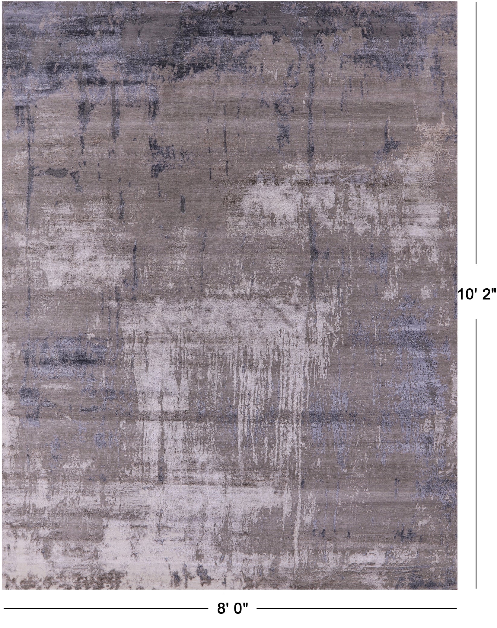 Contemporary Hand Knotted Wool & Silk Rug - 8' 0" X 10' 2" - Golden Nile