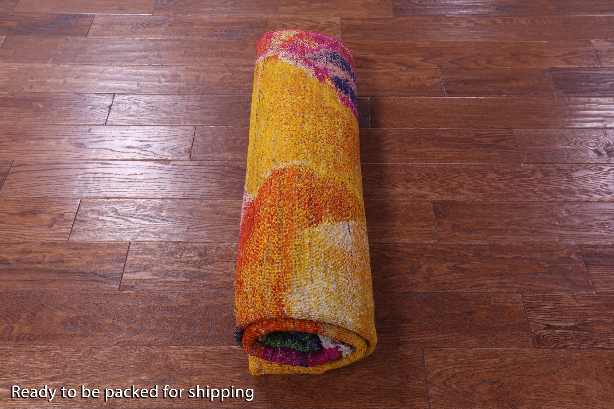 Abstract Modern Hand Knotted 100% Silk Rug - 5' 7" X 7' 7"