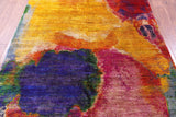 Abstract Modern Hand Knotted 100% Silk Rug - 5' 7" X 7' 7"