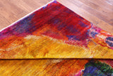 Abstract Modern Hand Knotted 100% Silk Rug - 5' 7" X 7' 7"