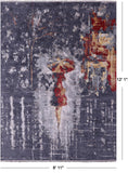 Woman Under The Rain Contemporary Hand Knotted Wool & Silk Rug - 8' 11" X 12' 1" - Golden Nile