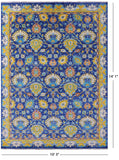 Blue Turkish Oushak Handmade Wool Rug - 10' 3" X 14' 1" - Golden Nile