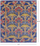 Blue William Morris Hand Knotted Wool Rug - 8' 7" X 10' 0" - Golden Nile