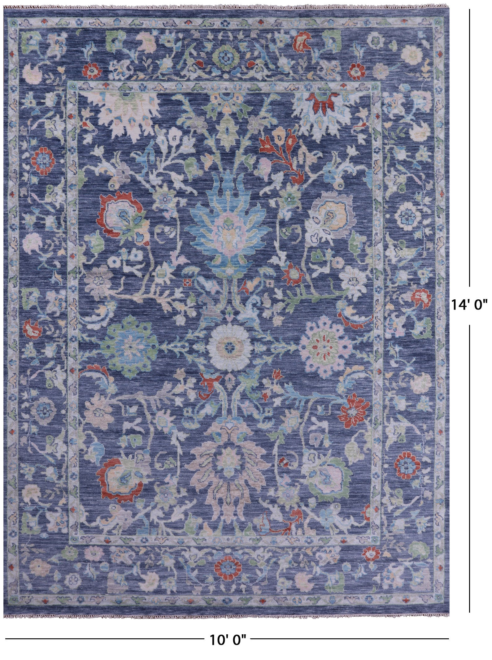 Turkish Oushak Hand Knotted Wool Rug - 10' 0" X 14' 0" - Golden Nile