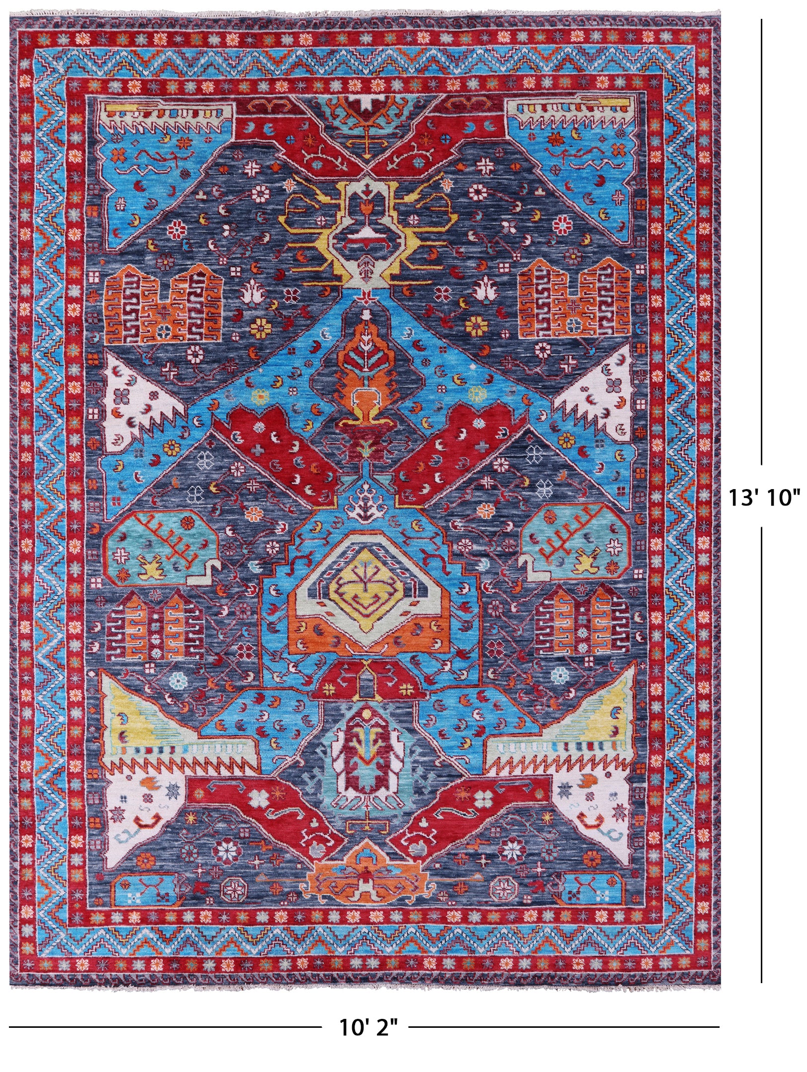 Grey Turkish Oushak Hand Knotted Wool Rug - 10' 2" X 13' 10" - Golden Nile
