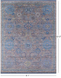 Grey Turkish Oushak Hand Knotted Wool Rug - 9' 1" X 12' 2" - Golden Nile