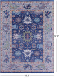 Blue Turkish Oushak Hand Knotted Wool Rug - 10' 2" X 14' 0" - Golden Nile
