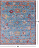 Blue Turkish Oushak Hand Knotted Wool Rug - 8' 5" X 10' 2" - Golden Nile