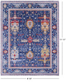 Blue Turkish Oushak Handmade Wool Rug - 8' 10" X 11' 11" - Golden Nile