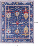Blue Turkish Oushak Handmade Wool Rug - 8' 10" X 11' 11" - Golden Nile