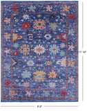 Blue Turkish Oushak Hand Knotted Wool Rug - 9' 0" X 11' 10" - Golden Nile